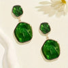 Vintage Green Geometric Textured Earrings
