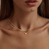 Vintage Geometric Double-Layer Chain Necklace