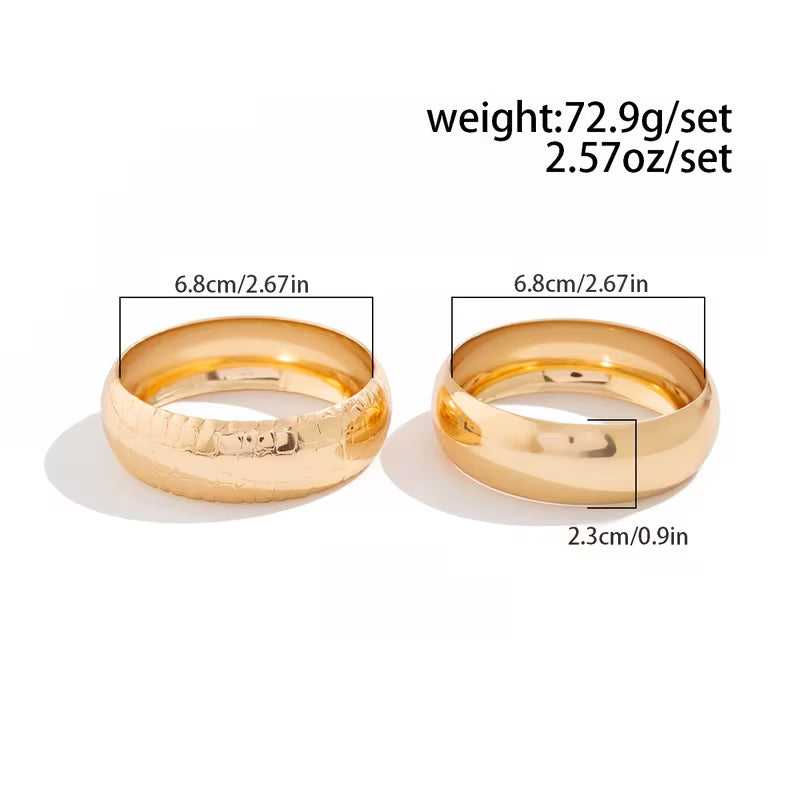 2PCS Vintage Snake Pattern Cuff Bracelet Set