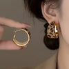 Women's Vintage Elegant Hoop Earrings with Leopard Print