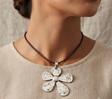 Sunflower Flower Pendant Long Necklace