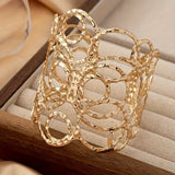 Vintage Hammered Open Cuff Bracelet