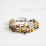 Boho Multilayer Ceramic Bead Bracelet