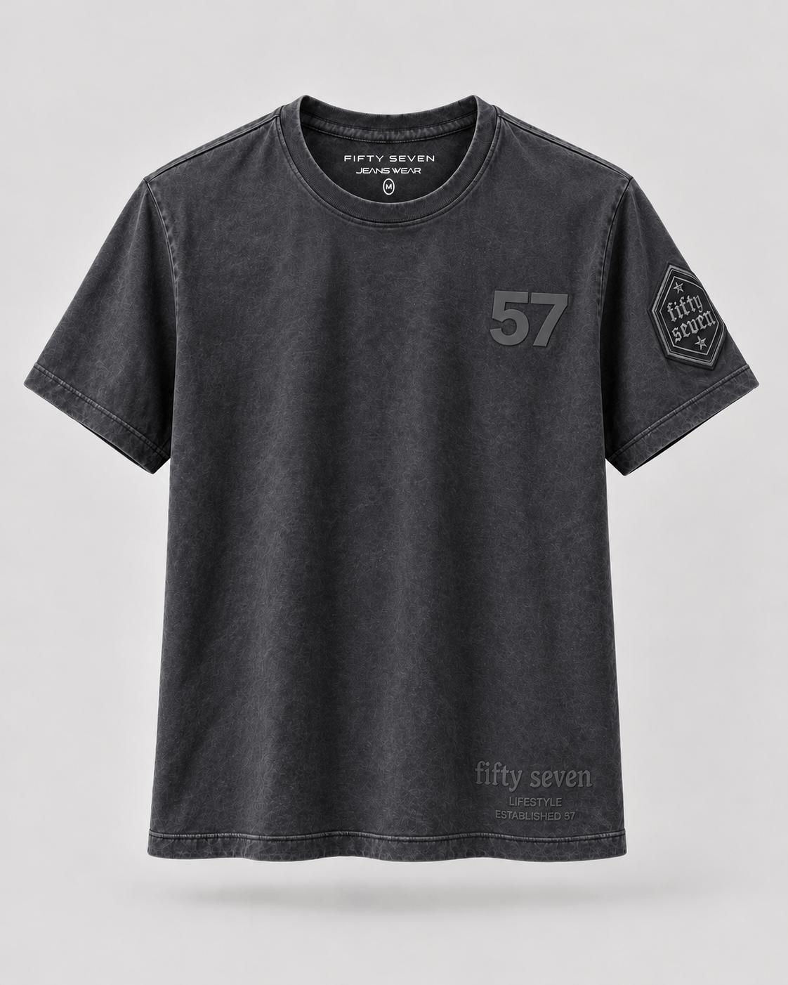 Men’s Sanded Cotton Tee with HD Print & Badge