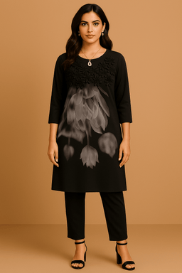 3D Floral Outfit With Pant