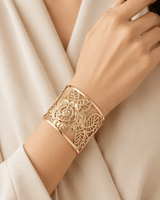 Hollow Rose Flower Open Bracelet