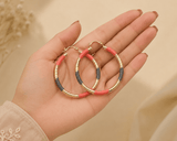 Golden Pink Copper Hoop Earrings