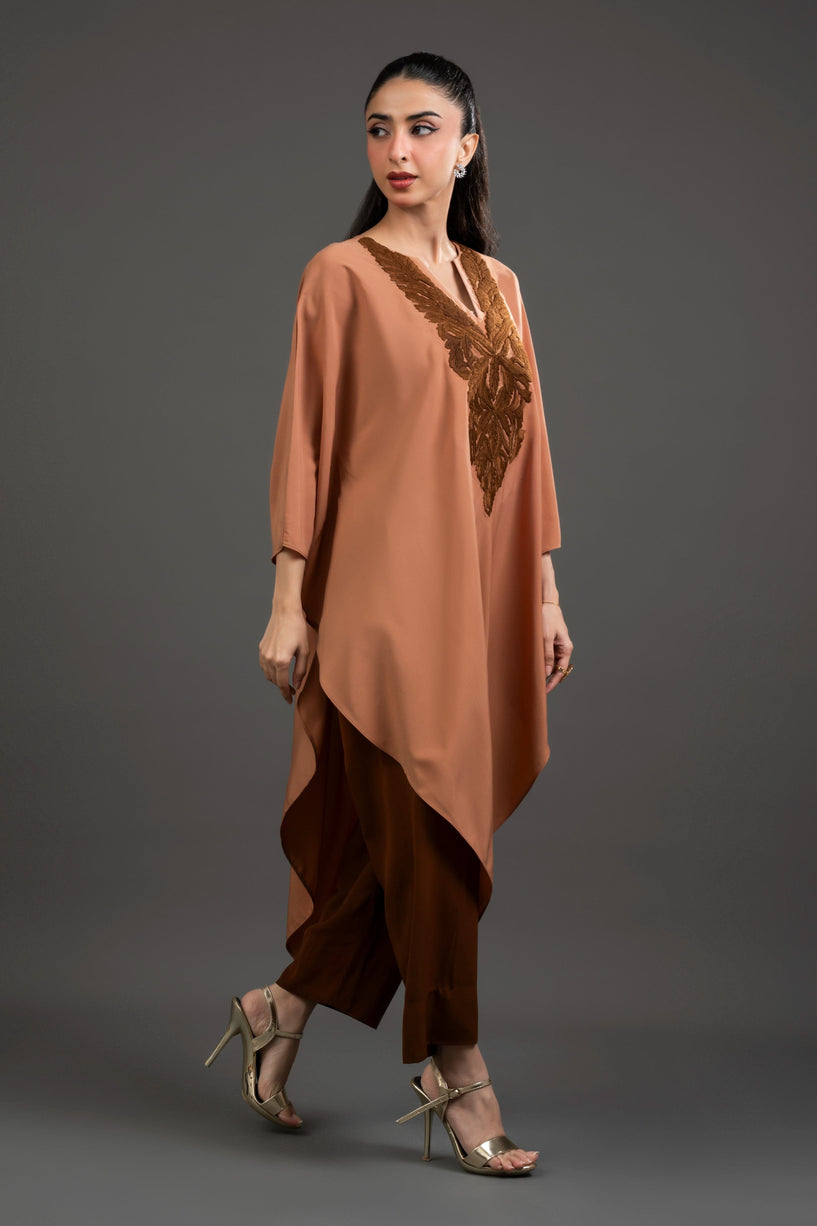 Embroidered V-Neck Kaftan
