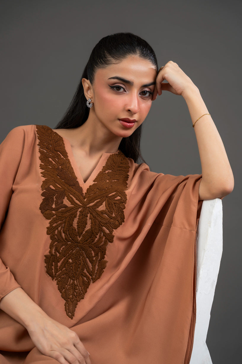 Embroidered V-Neck Kaftan