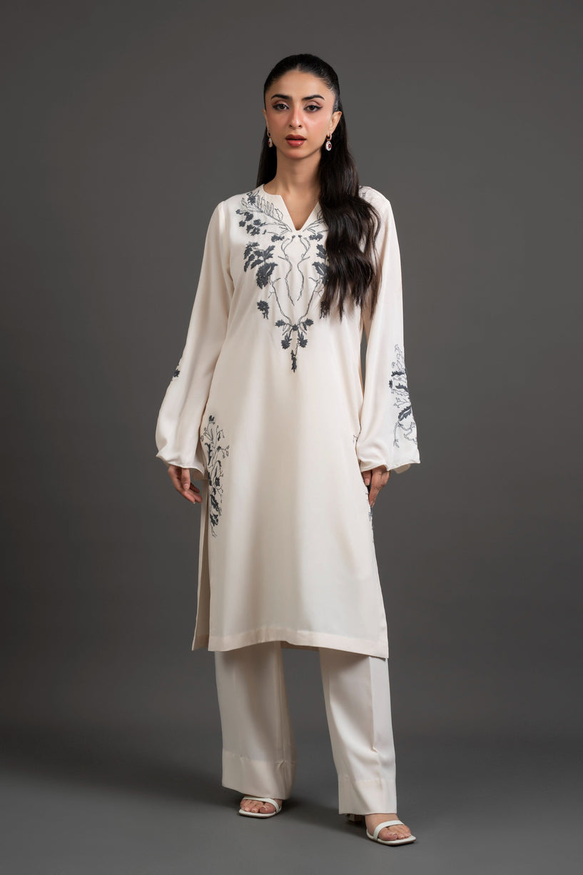 Elegant Ivory Embroidered Set