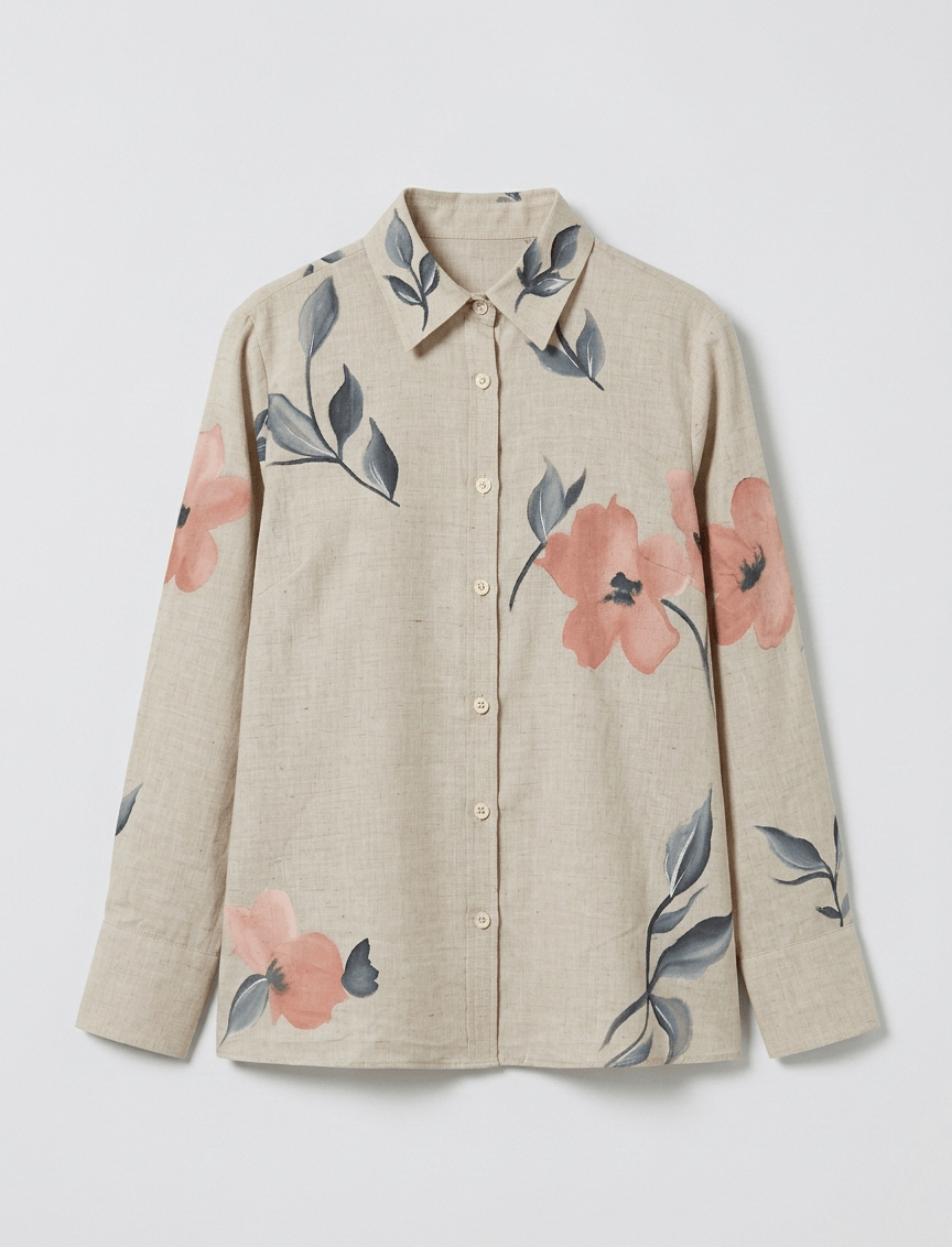 Hand-Painted Floral Shirt