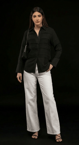 Pleated Geogette Blouse