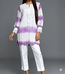 Lavender  Tie-Dye Kurta Set