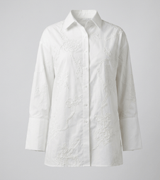 Embroidered White Cotton Shirt