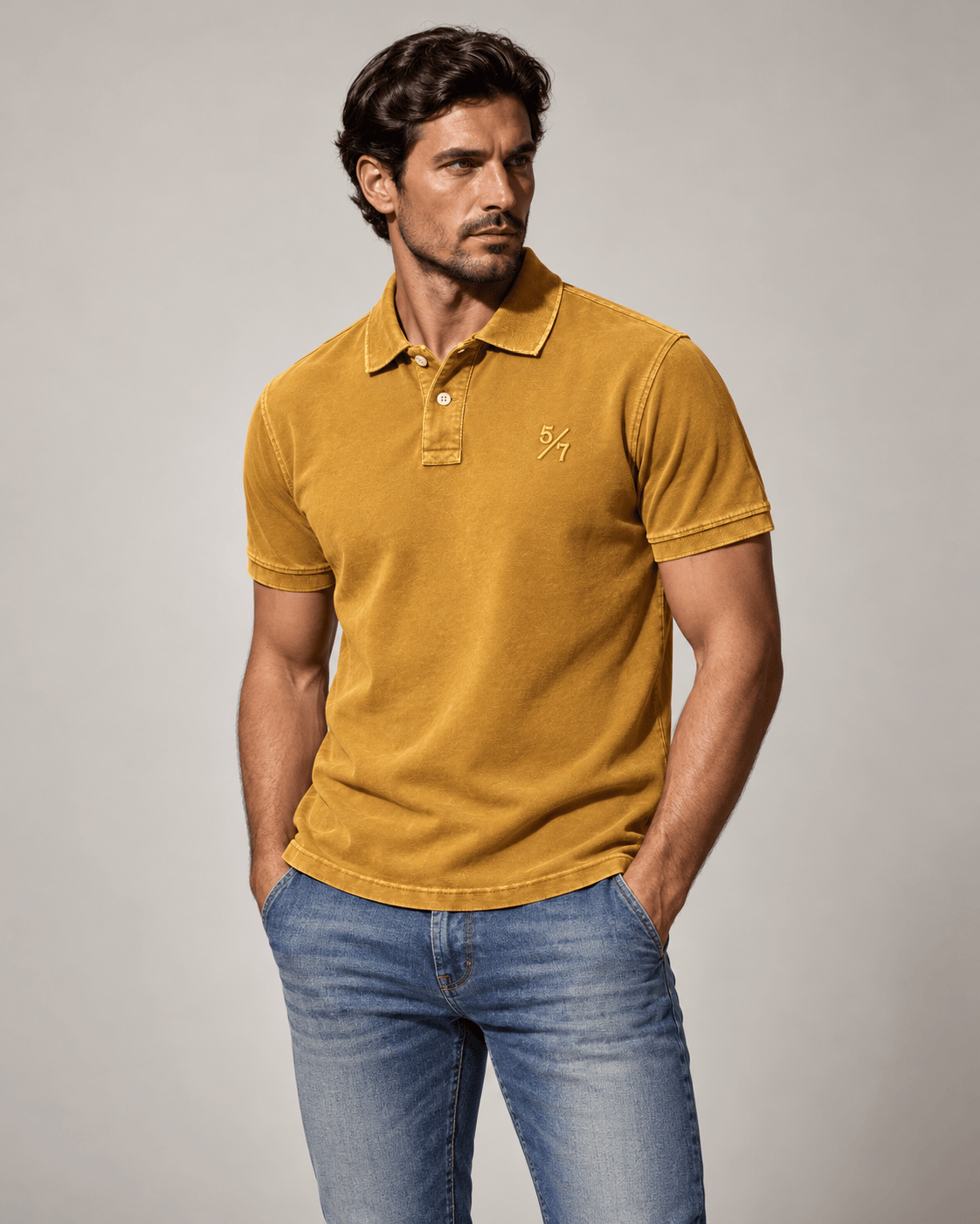 Men's 100% cotton pique polo in iridescent effect