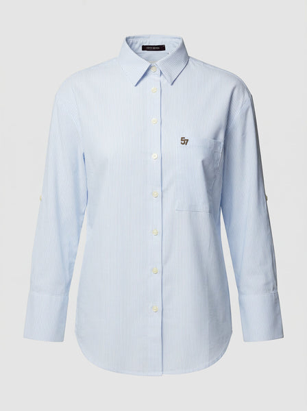 Light Blue Cotton Stripe Shirt