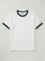 White & Green Ringer Tee