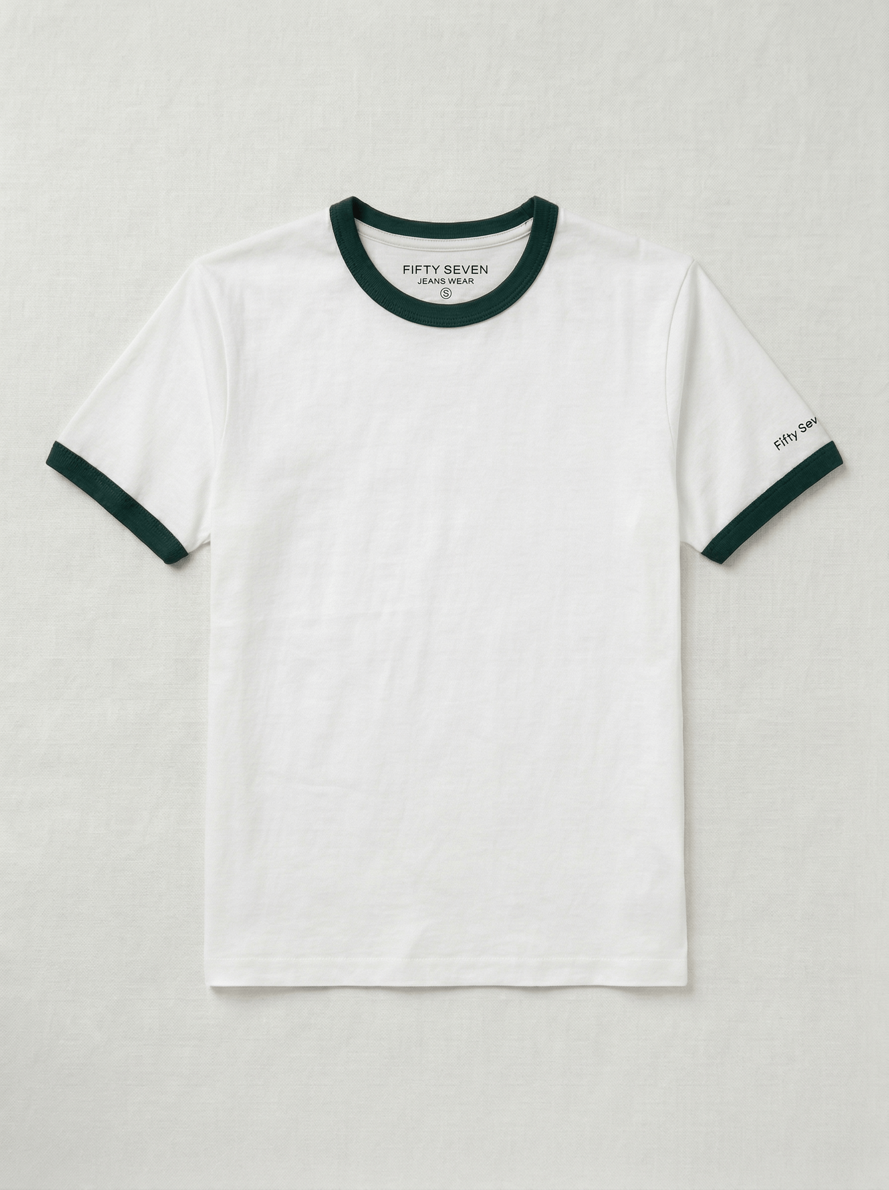 White & Green Ringer Tee