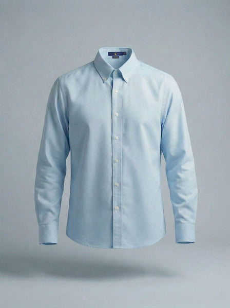 Blue Cotton Button Down Shirt