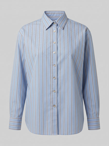 Crystal-Striped Blue Shirt