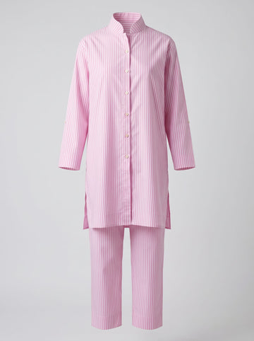 Soft Pink Striped Kurta Set