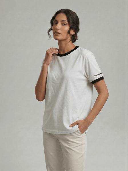 White & Black Ringer Tee