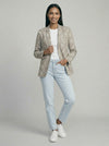 Embroidered Linen Blazer