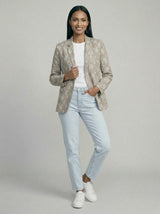 Embroidered Linen Blazer