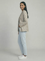 Embroidered Linen Blazer