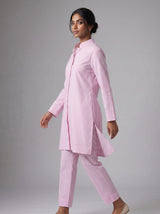 Soft Pink Striped Kurta Set