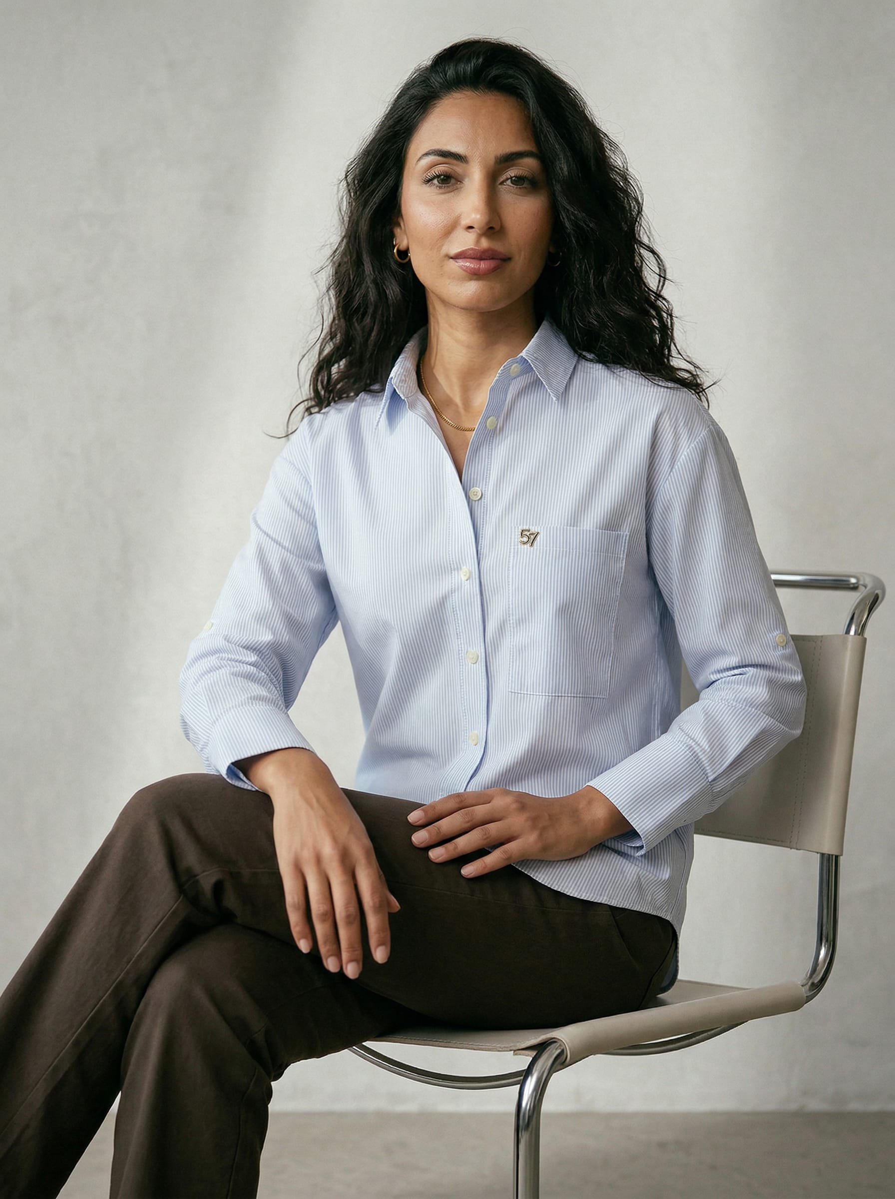 Light Blue Cotton Stripe Shirt