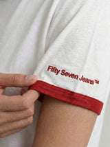 White & Red Ringer Tee