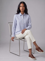 Crystal-Striped Blue Shirt
