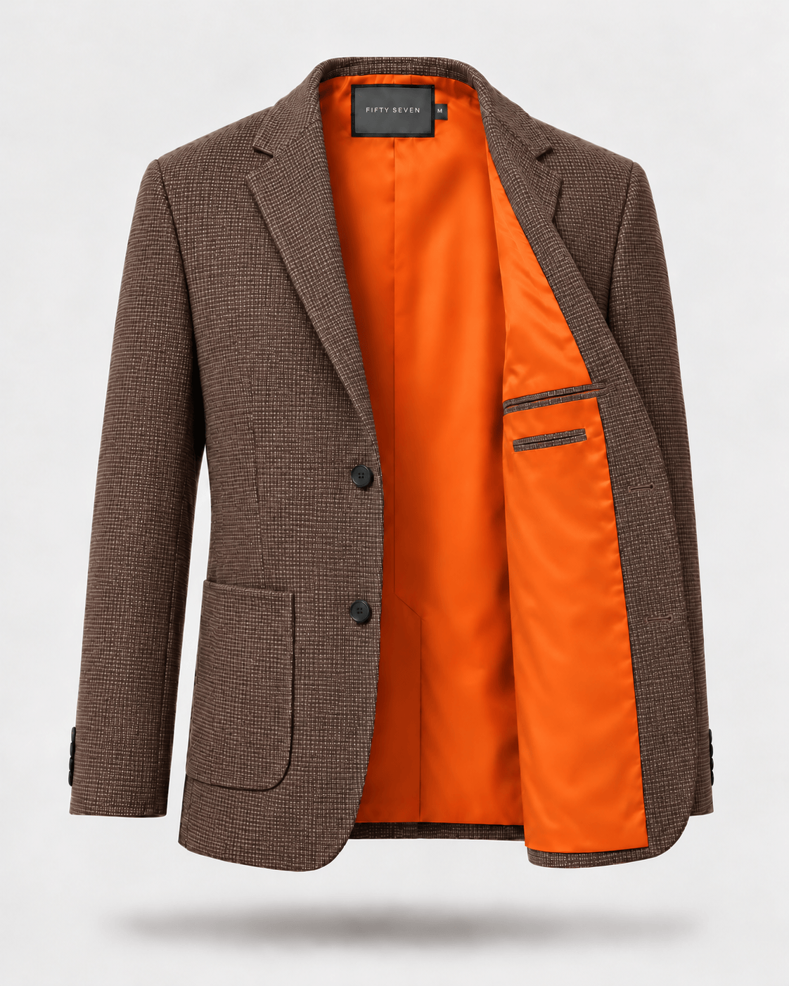Mocha Men's Handloom Mini Checkered Blazer
