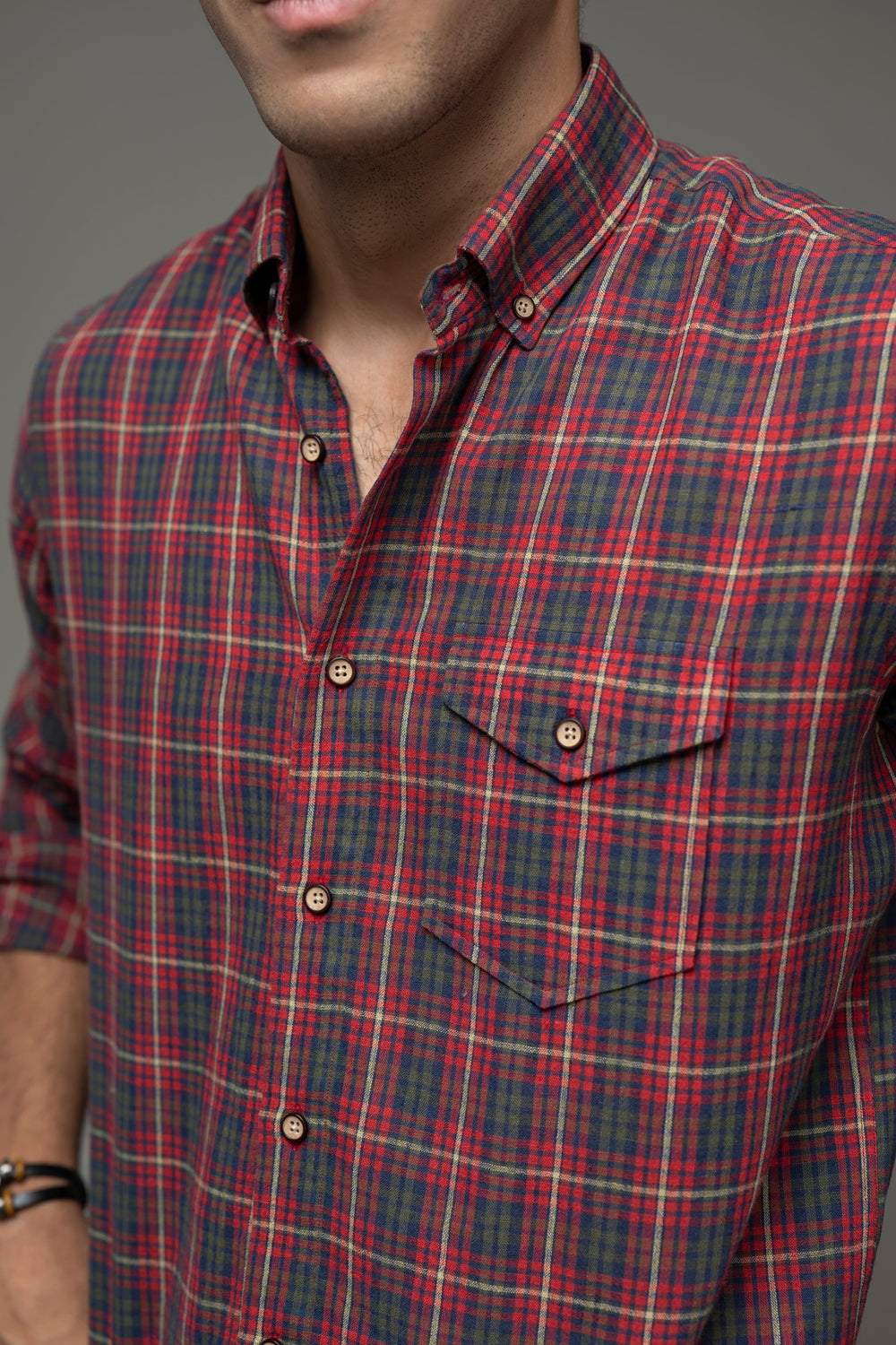 Cotton/linen Yarn Dyed Shirt