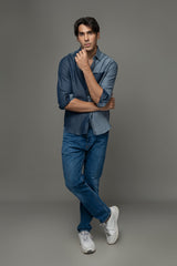 Color Block Denim Shirt