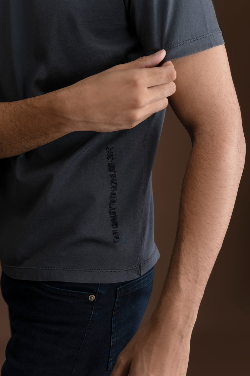 Unique Embroidered Pigment Washed Tee