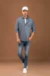 Yarn Dye Crosshatch Cotton Shirt
