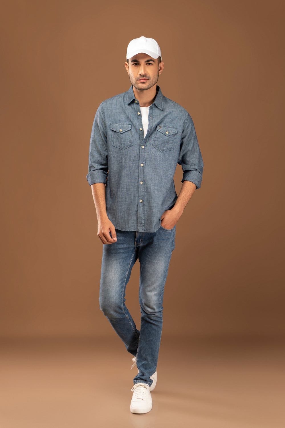 Yarn Dye Crosshatch Cotton Shirt