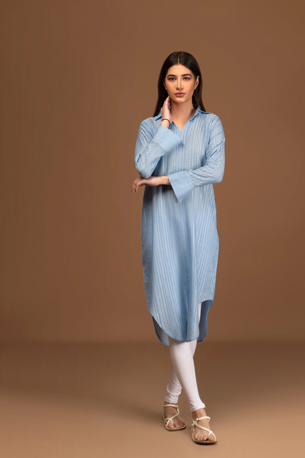 Cord Effect Voille Top