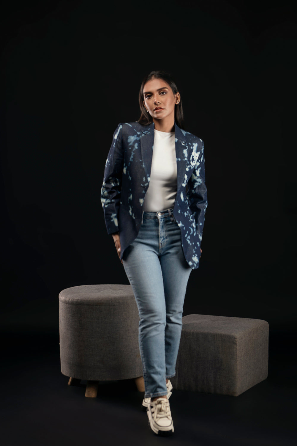 Tie/Dye Denim Blazer