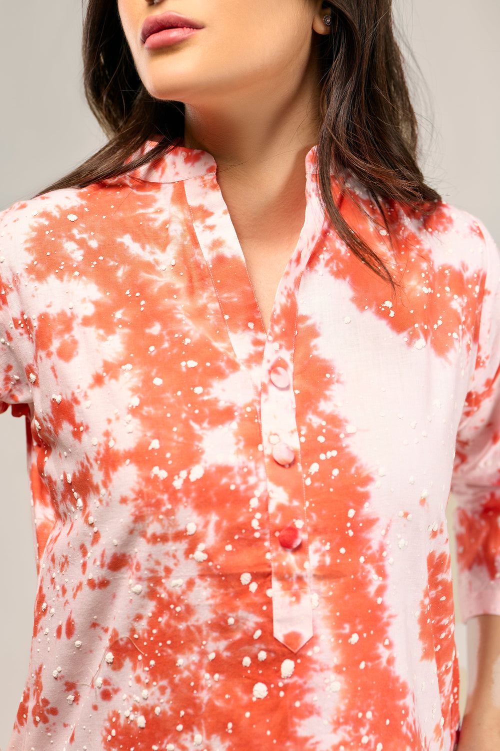 Puff Print Linen Top
