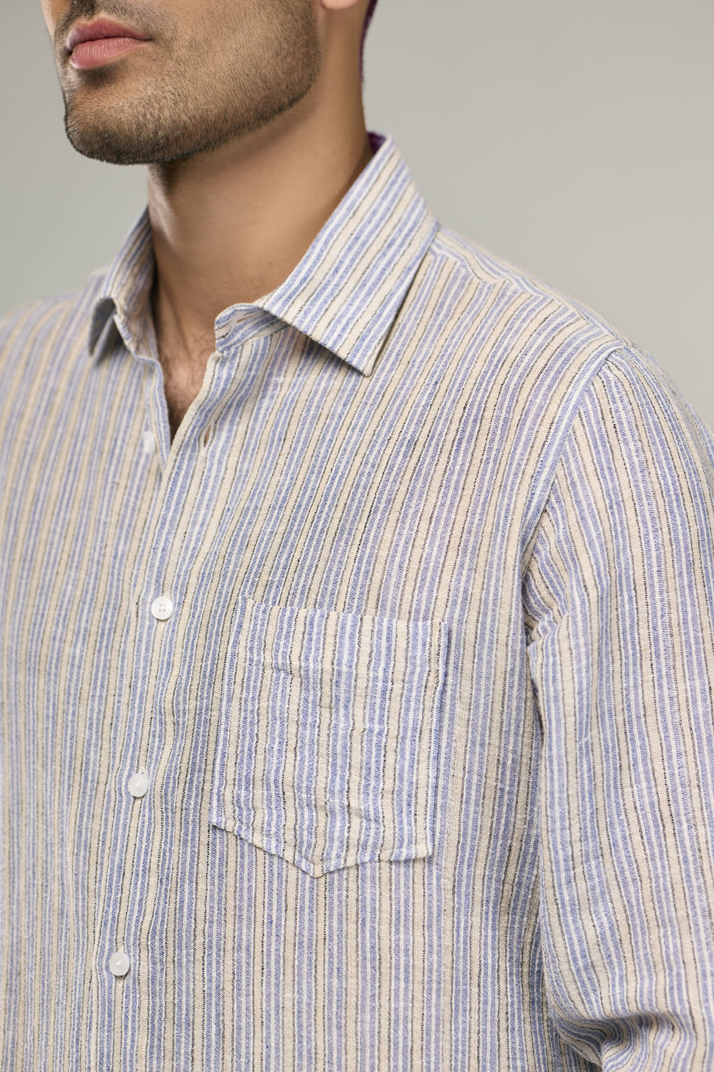 Cotton/Linen Yarn Dyed Shirt
