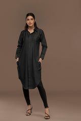 Hand Embroidery Denim Dress Top