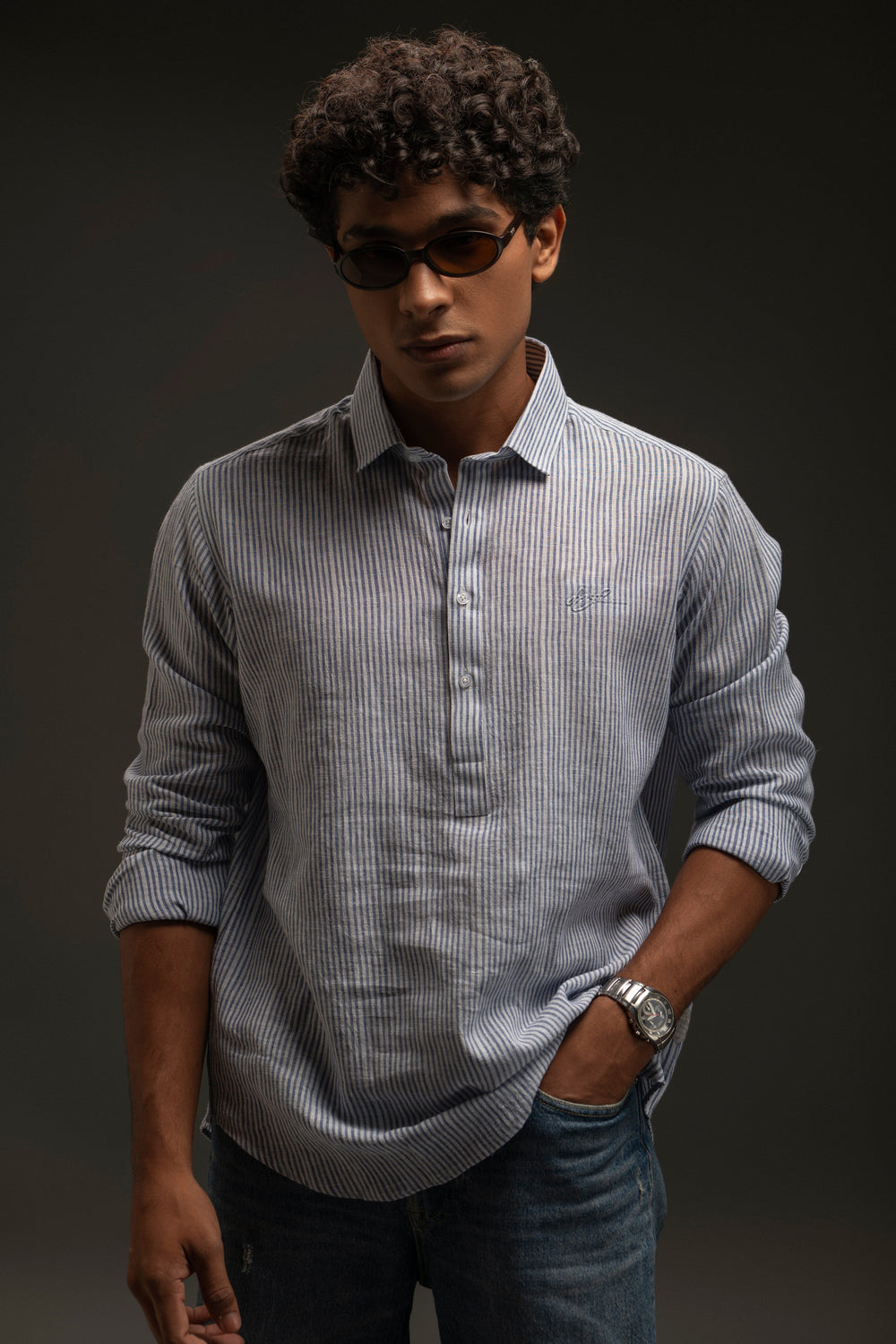 Cotton/Linen Yarn Dyed Shirt