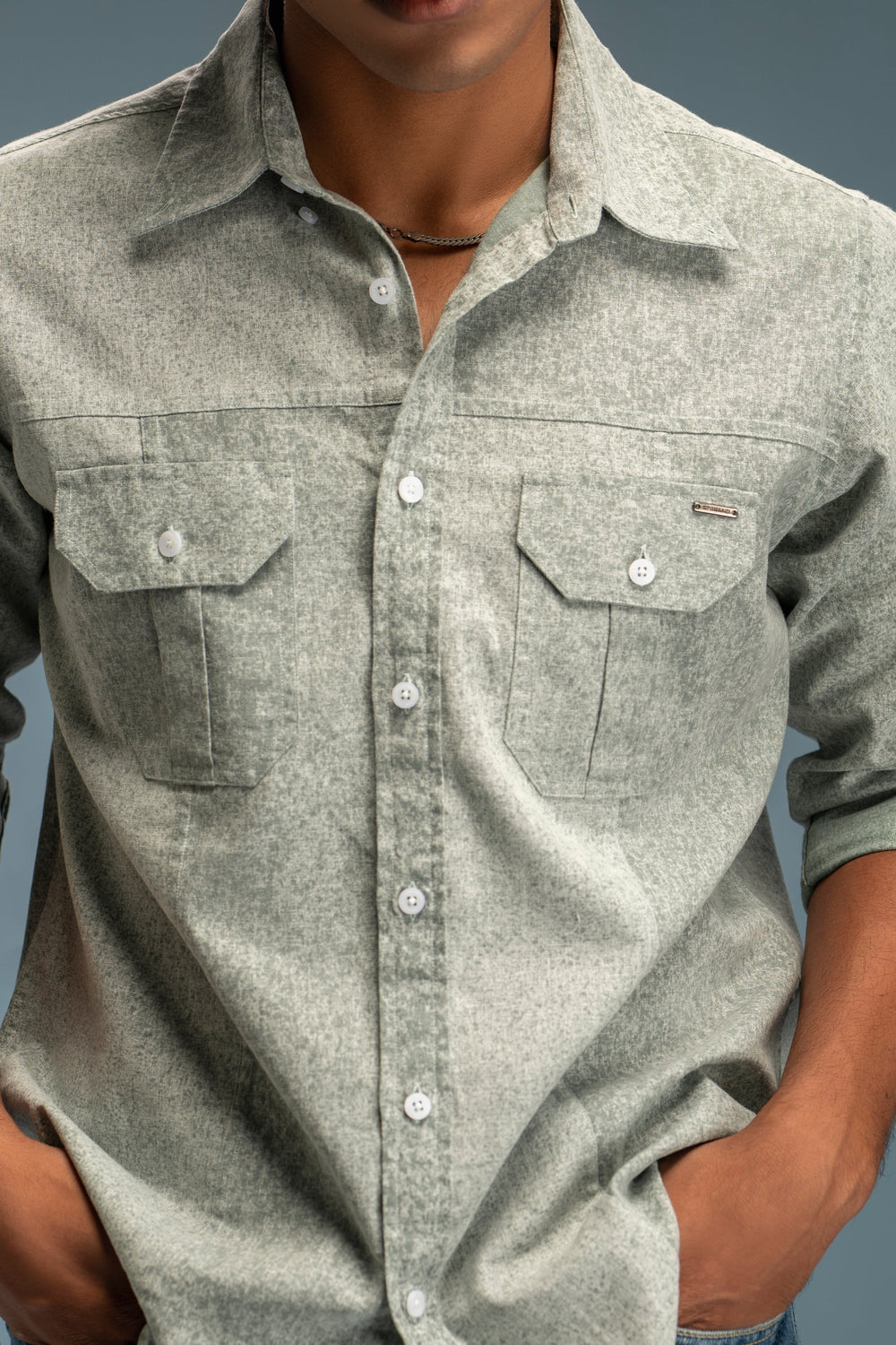 Cargo Pocket Button Down Shirt