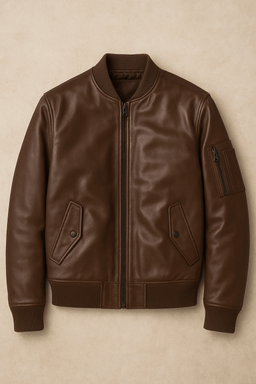 Real Leather Bomber Jacket