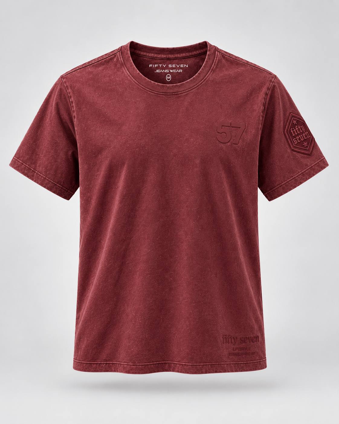 Men’s Sanded Cotton Tee with HD Print & Badge