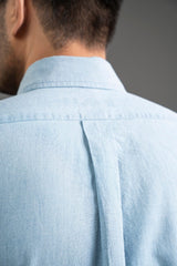 Blue Cotton Button Down Shirt