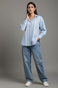 Blue Stripe Cotton Classic Shirt